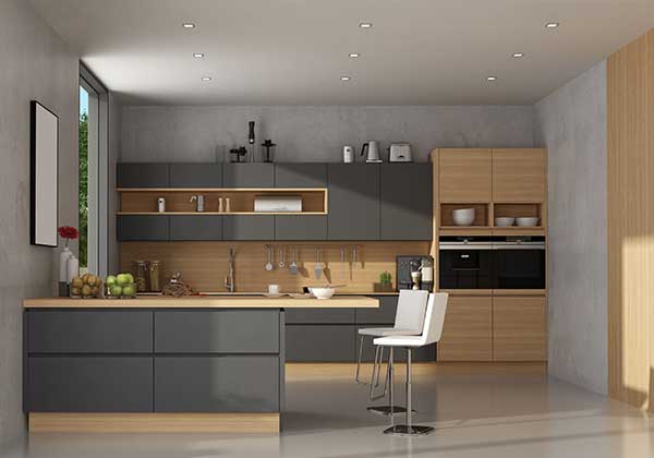 Madame Steel réalisation d'un intérieur avec des projecteurs encastrés de plafond.